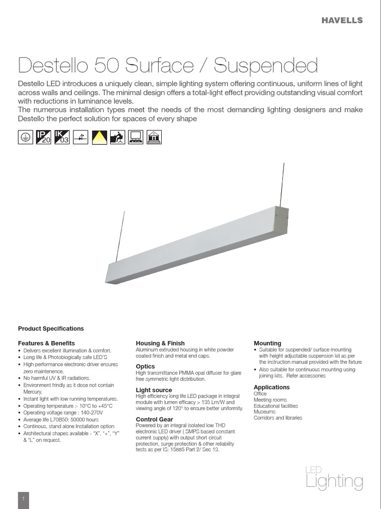 Destello LED Lighting Specifications | PDF | Light Emitting Diode ...