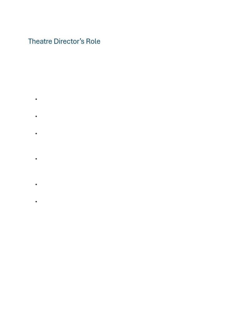 Theatre Director's Key Responsibilities | PDF