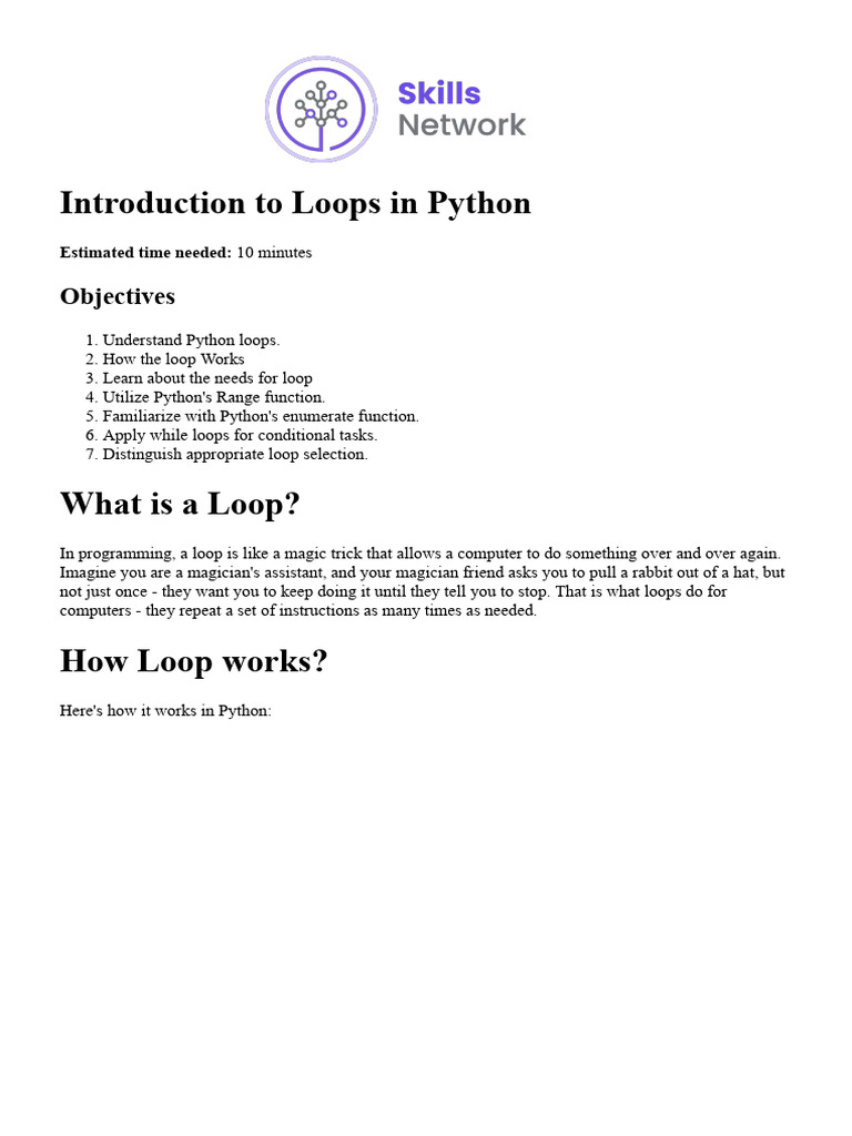 Loops In Python Documentation Loops In Python Documentation