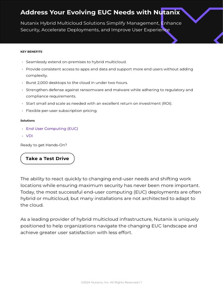 Address Evolving Euc Needs With Nutanix Pdf Cloud Computing