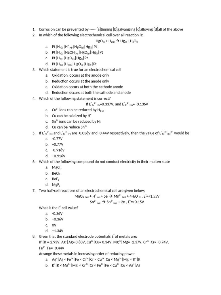 Electrochemistry 1 | PDF | Electrochemistry | Redox