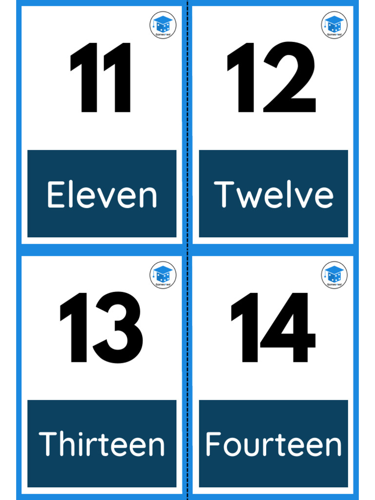 Number flashcards 1 to 20 x1 pdf