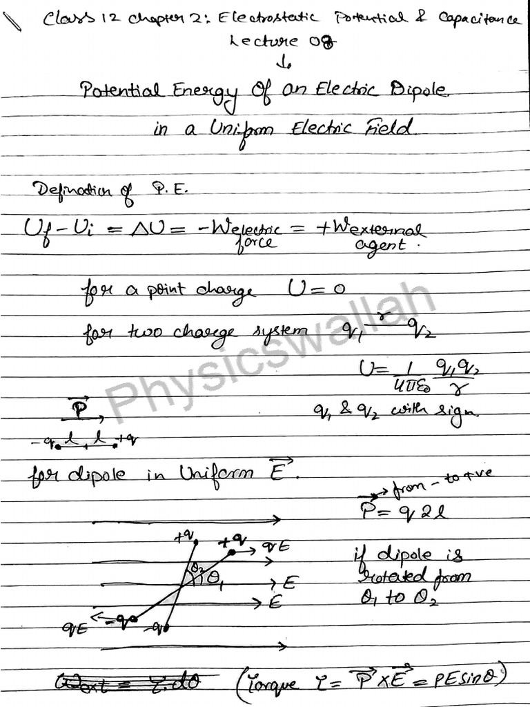 Capacitance Notes Class 12 | PDF
