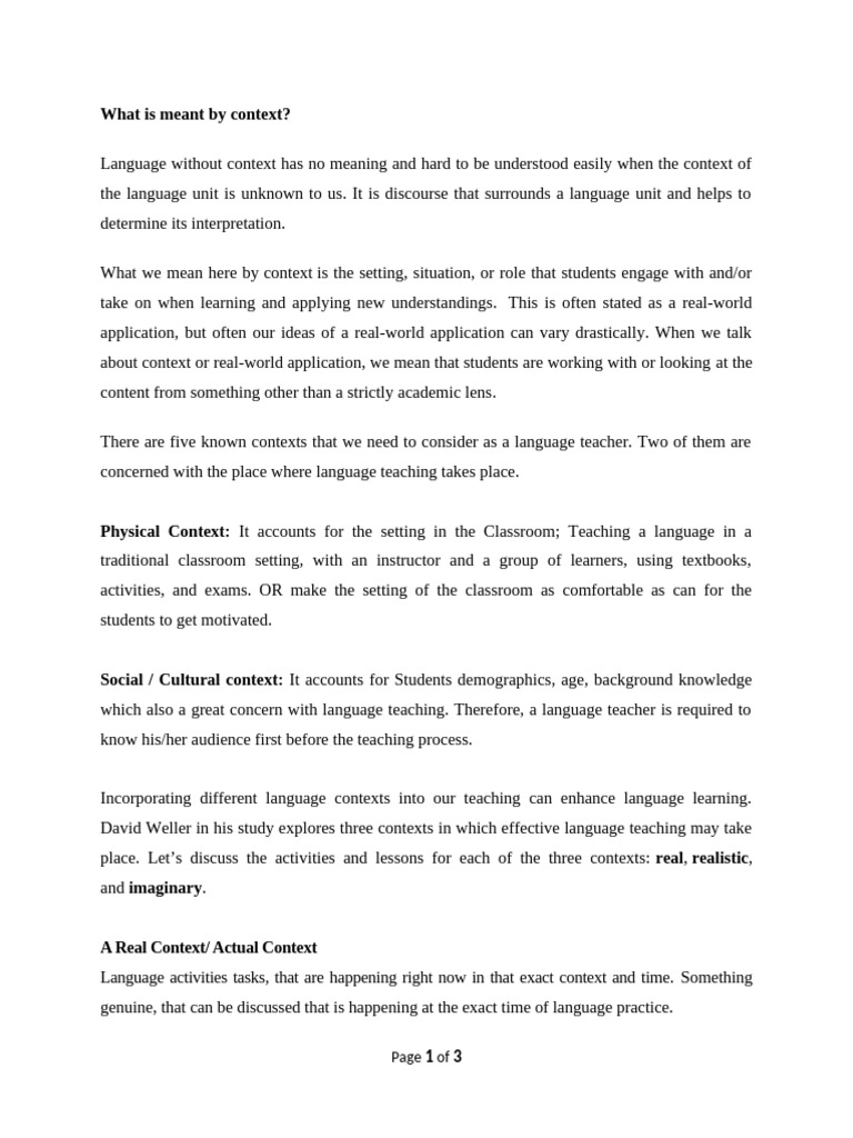 Language Teaching Contexts Presentation-1 | PDF | Language Education ...