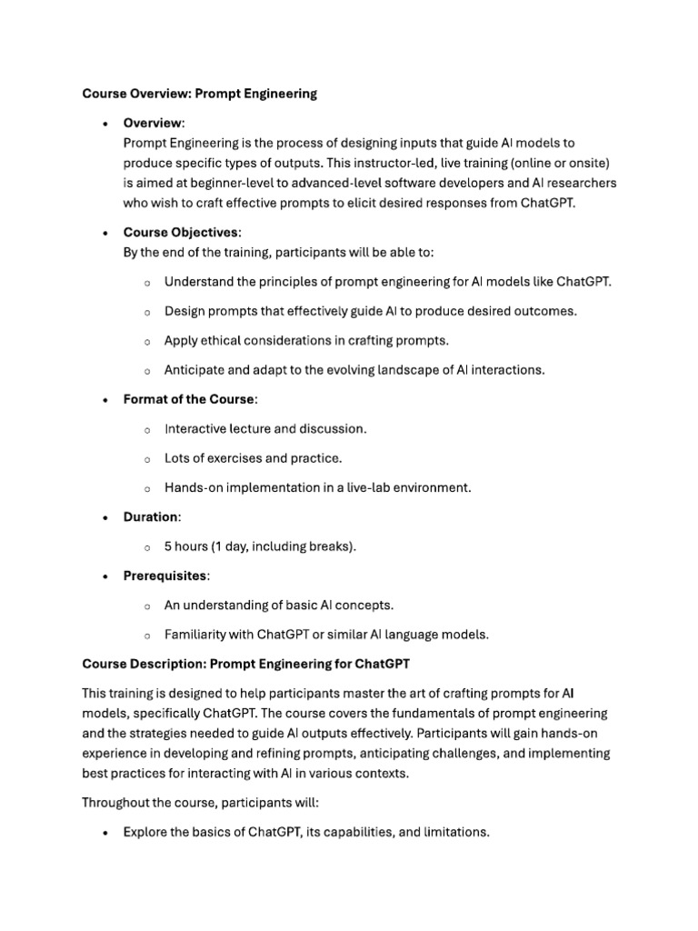 Prompt Engineering For ChatGPT | PDF