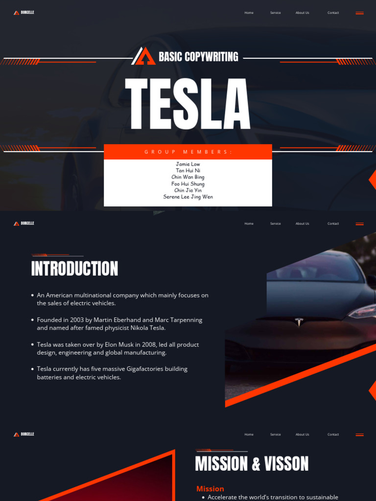 Tesla - Basic Copywriting Group Presentation | PDF | Electric Car ...