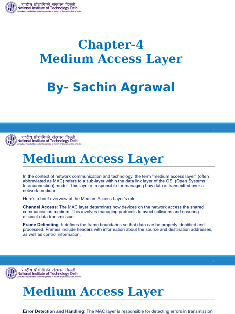 Understanding Medium Access Layer and Channel Allocation | PDF ...
