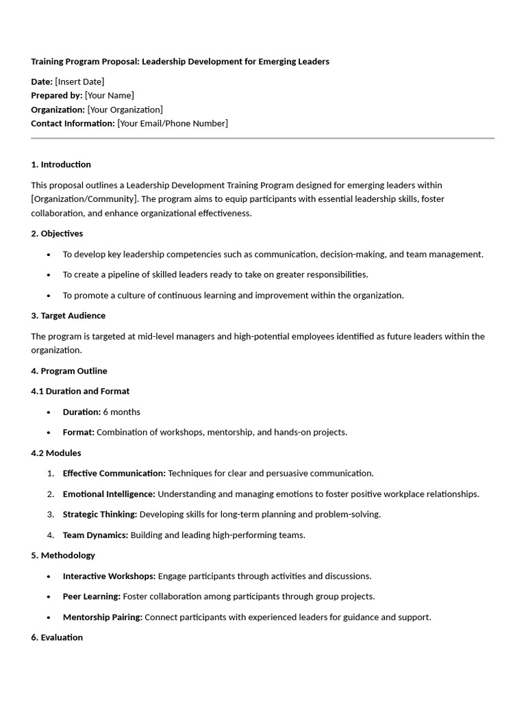 Leadership Development Program Proposal | PDF