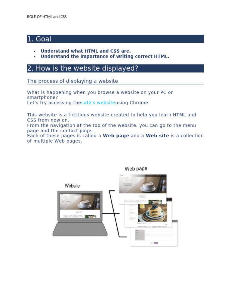 Role of HTML and CSS | PDF | Html | Html5