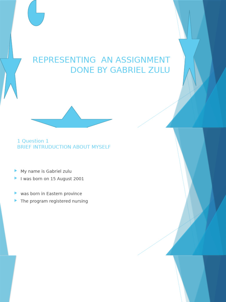 Representing An Assignment Done by Gabriel Zulu | PDF