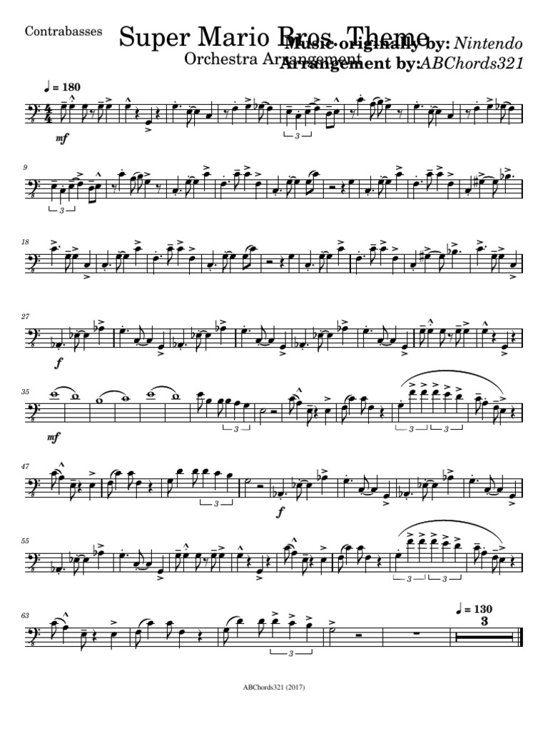 Super Mario Bros. Orchestra Arrangement | PDF | Gaming | Video Game ...