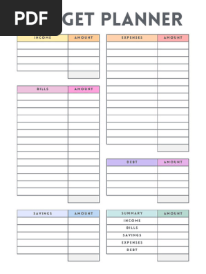 Monthly Budget Tracker Finance Planner