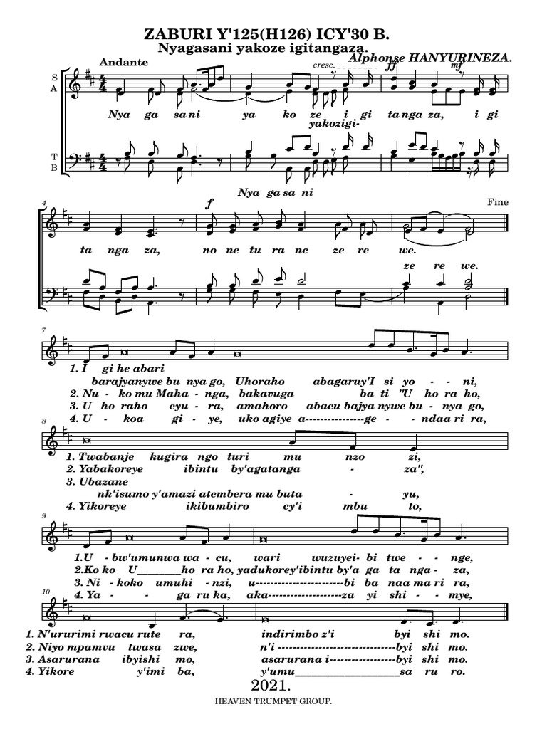 Zaburi Icy 30 B Nyagasani Yakoze Igitangaza 015645 Pdf