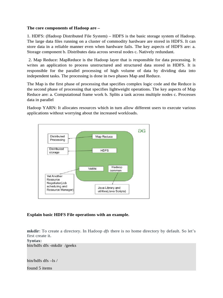 Core Hadoop Components and File Operations | PDF | Apache Hadoop | Map ...