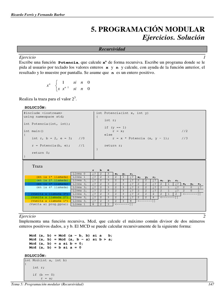 Ejercicios de Recursividad en C++ | PDF | Informática teórica ...