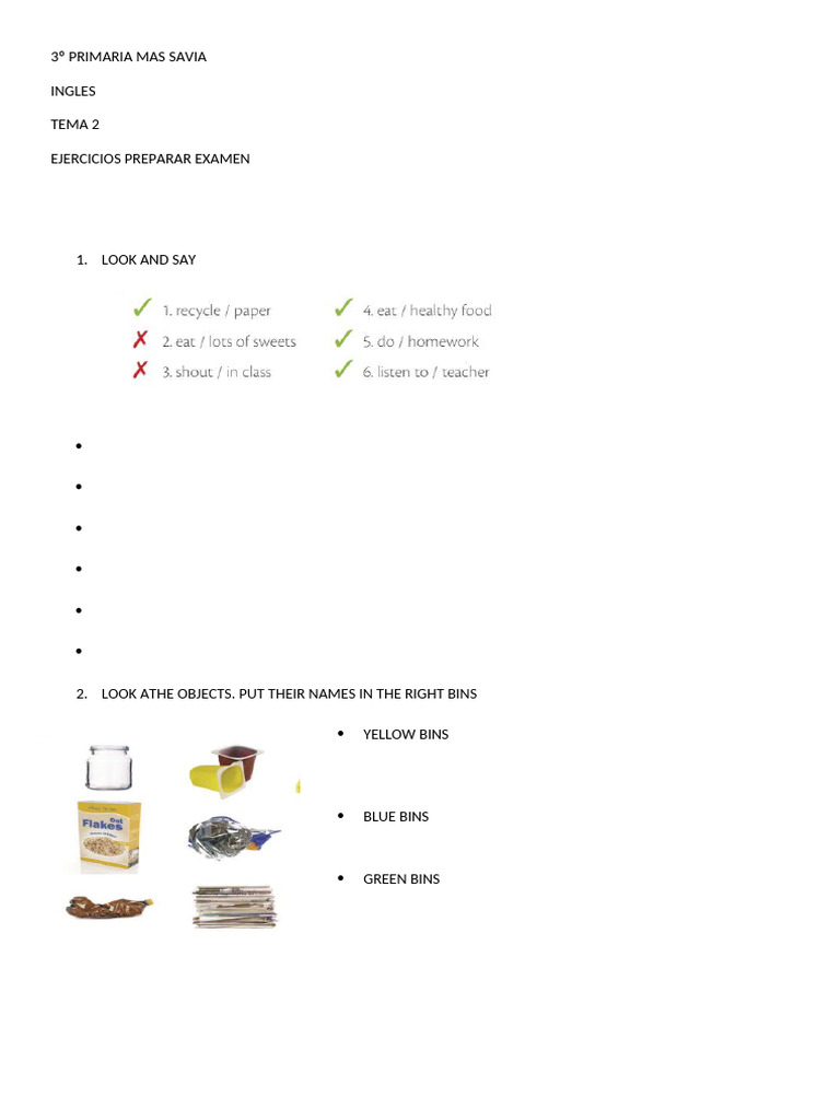 3º PRIMARIA MAS SAVIA INGLES TEMA 2 PREGUNTA EXAMEN | PDF