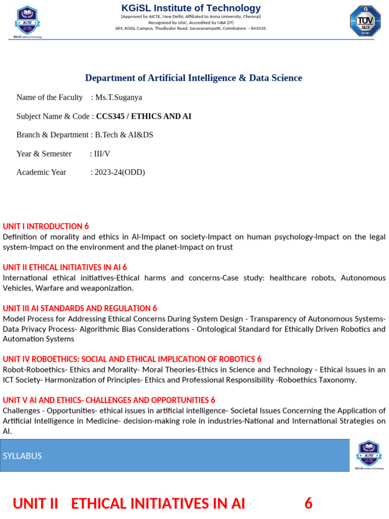 Ethics in AI: Challenges and Standards | PDF | Artificial Intelligence ...