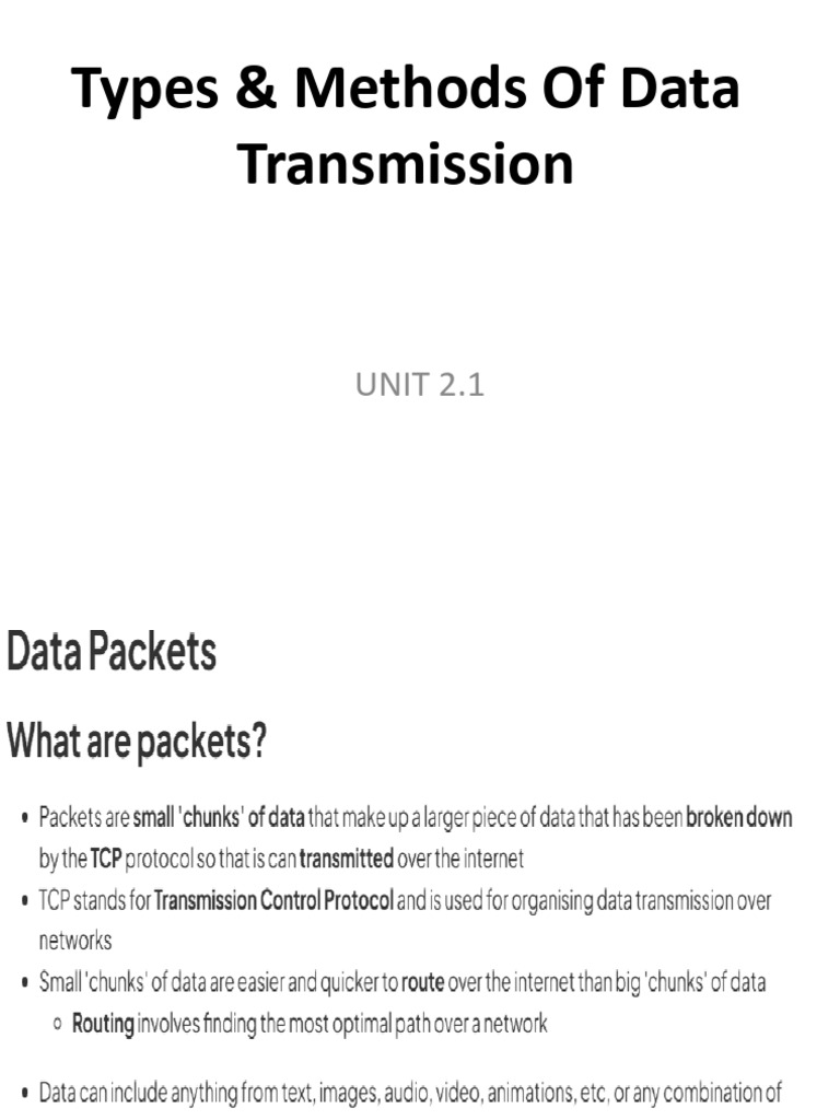 2.1 Types & Methods of Data Transmission - 1 | PDF