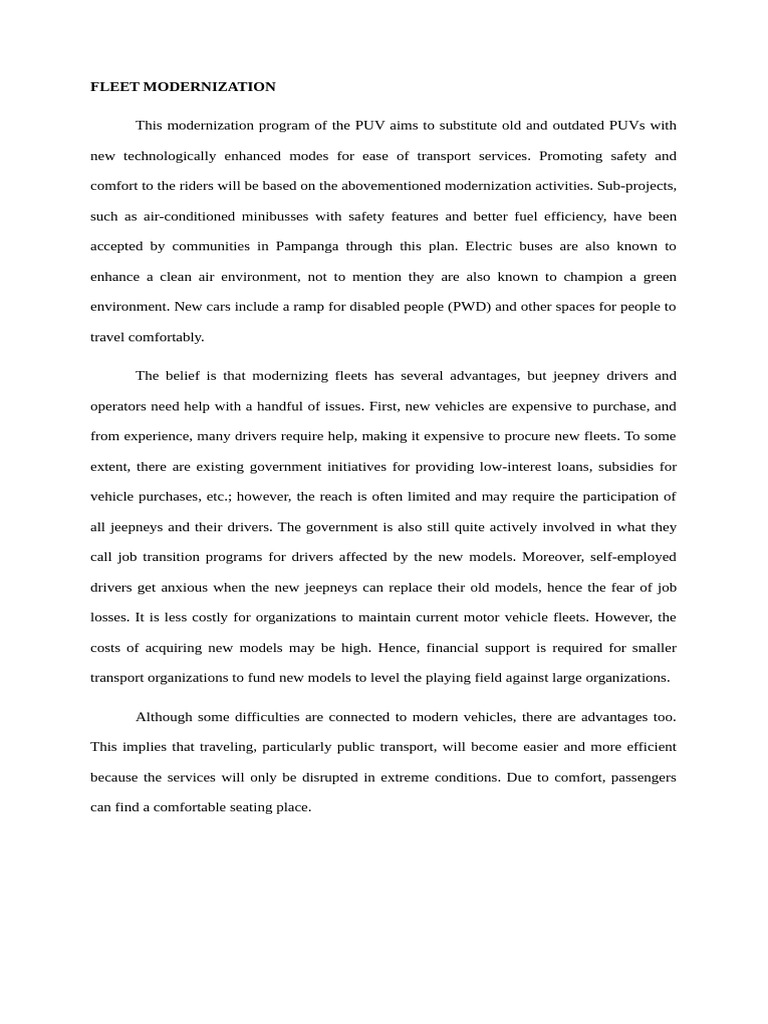 PUV Fleet Modernization Program | PDF | Public Transport | Transport