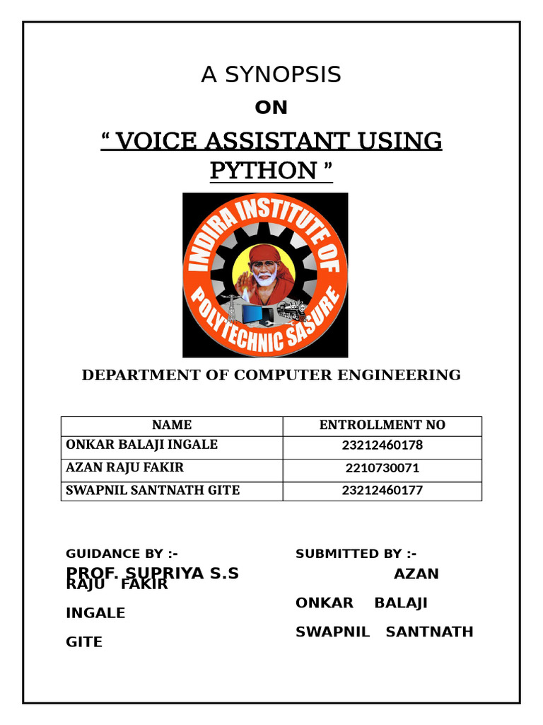 Python Voice Assistant Guide | PDF