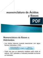 Nomenclatura de Ácidos y Bases