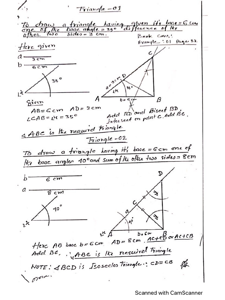 Construction of Triangle | PDF