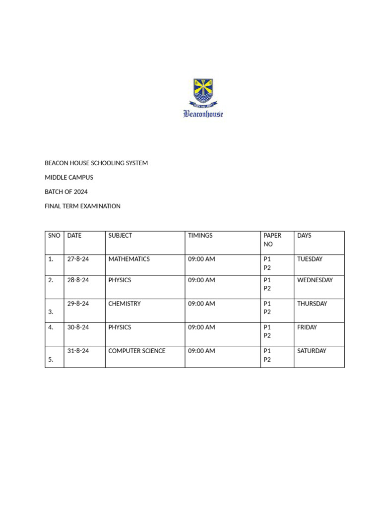 Beacon house schooling system pdf
