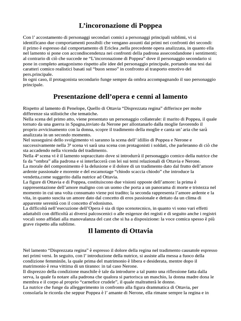 Incoronazione Di Poppea | PDF