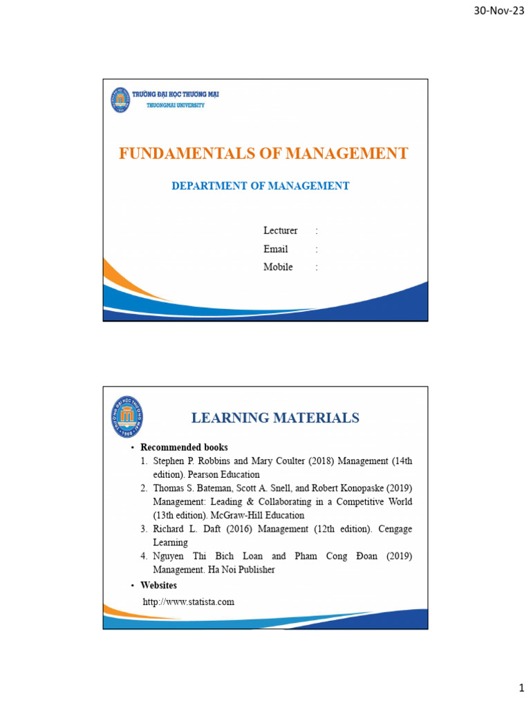 Fundamentals of Management Overview | PDF | Corporate Social ...