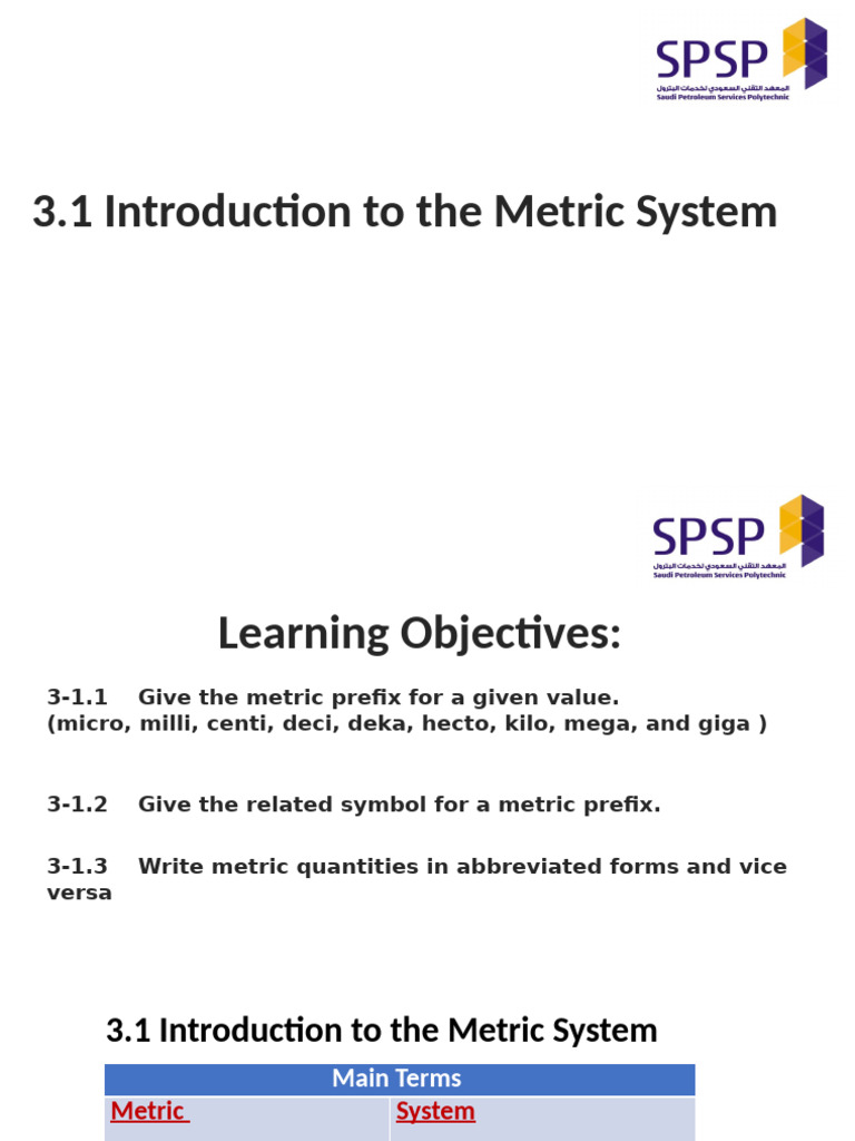 3.1 Introduction To The Metric System | PDF | International System Of ...