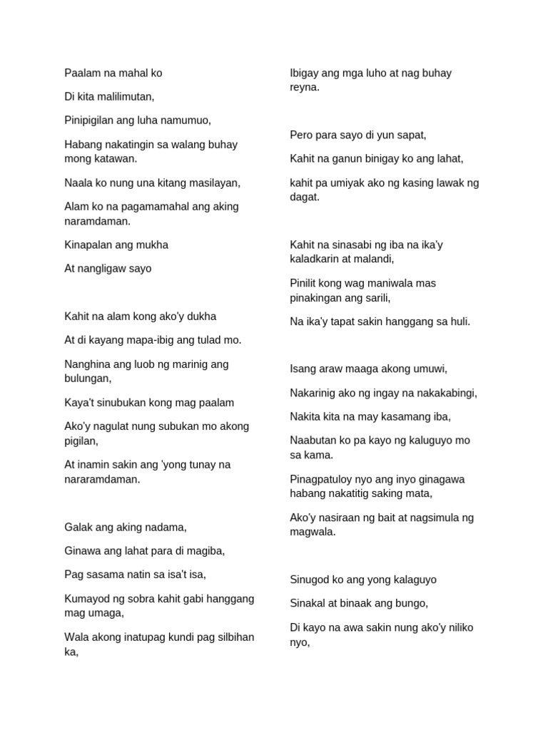 Paalam Na Mahal Ko | PDF