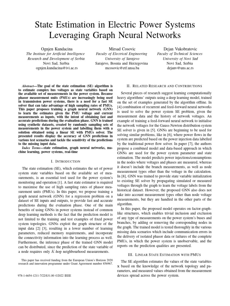 Graph Neural Networks for Power SE | PDF | Artificial Neural Network ...