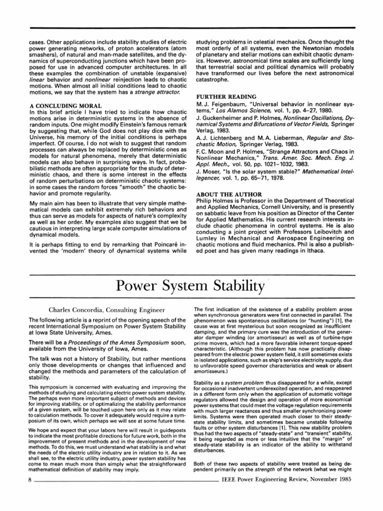 Stability Review Pdf Chaos Theory Stability Theory