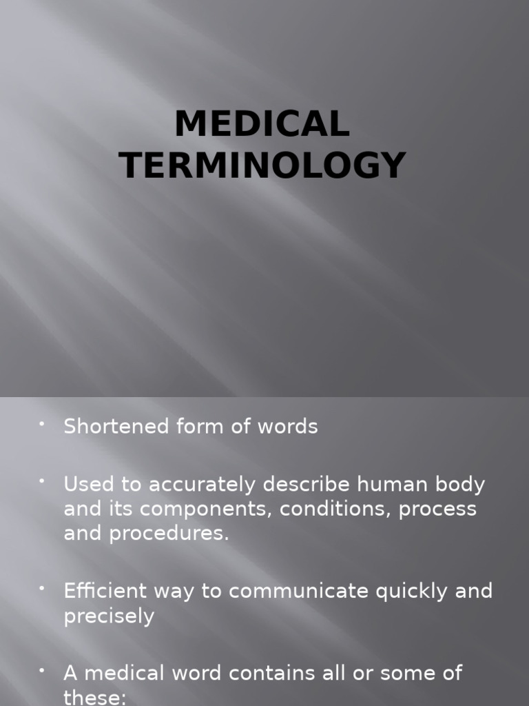 Understanding Medical Terminology | PDF | Anatomical Terms Of Location ...