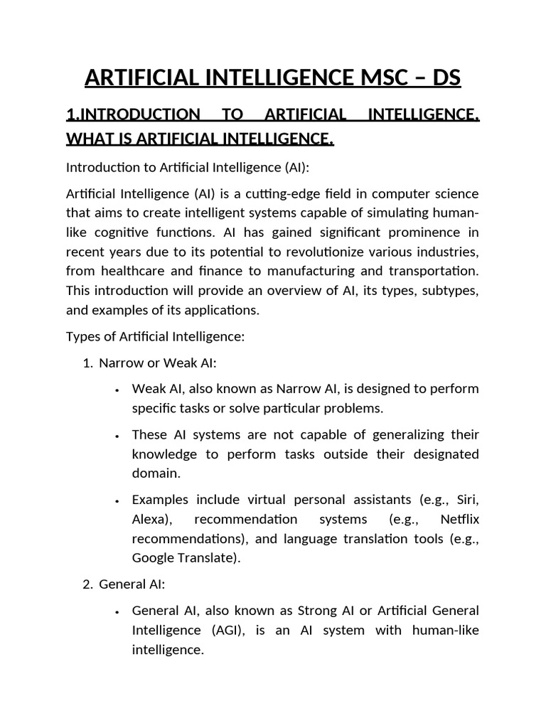 MSC 1 | PDF | Artificial Intelligence | Intelligence (AI) & Semantics