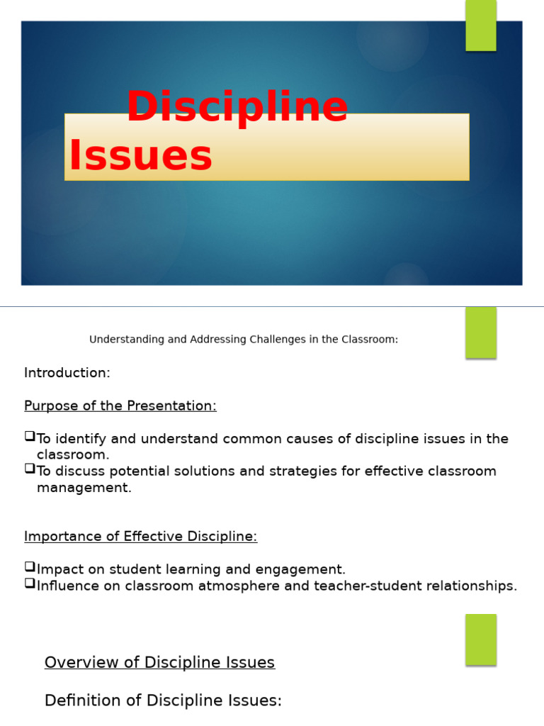 Discipline Issues | PDF | Disciplines | Classroom Management