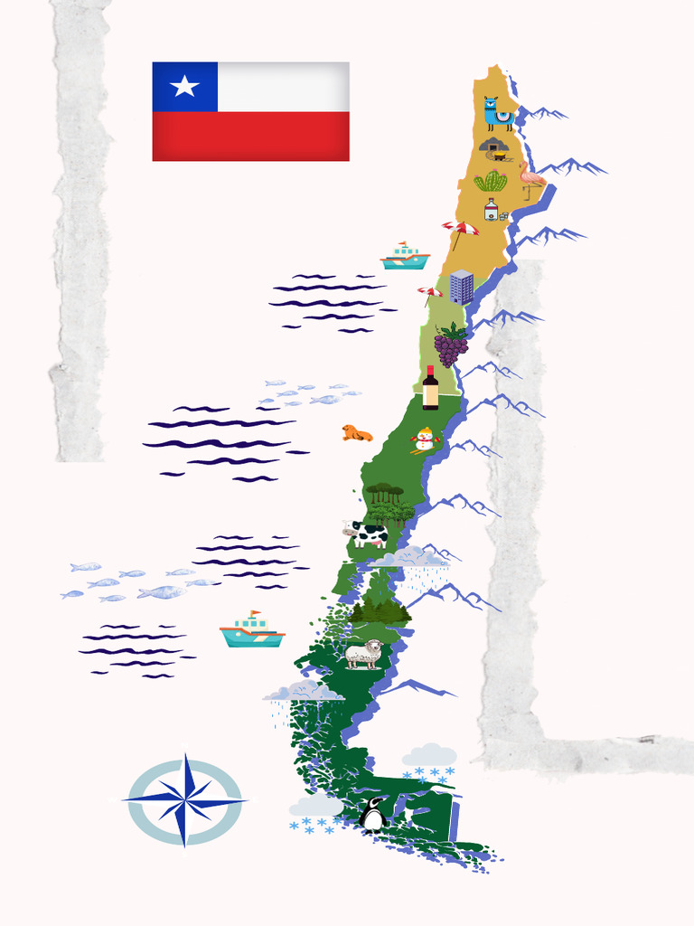 Historia de Instagram Mapa de Chile Ilustrado Turístico | PDF