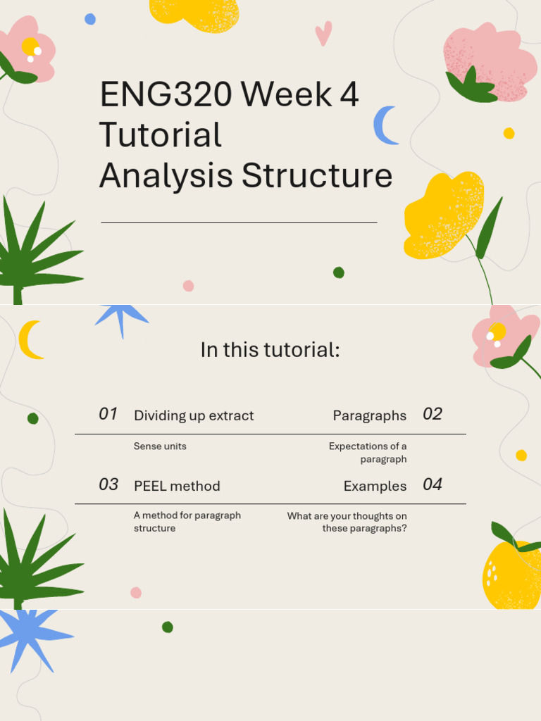 ENG320 Week 4 Tutorial - Analysis Structure PDF | PDF | Essays | Argument