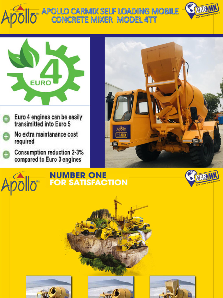 Apollo Carmix 4TT Concrete Mixer Features | PDF | Concrete | Loader ...