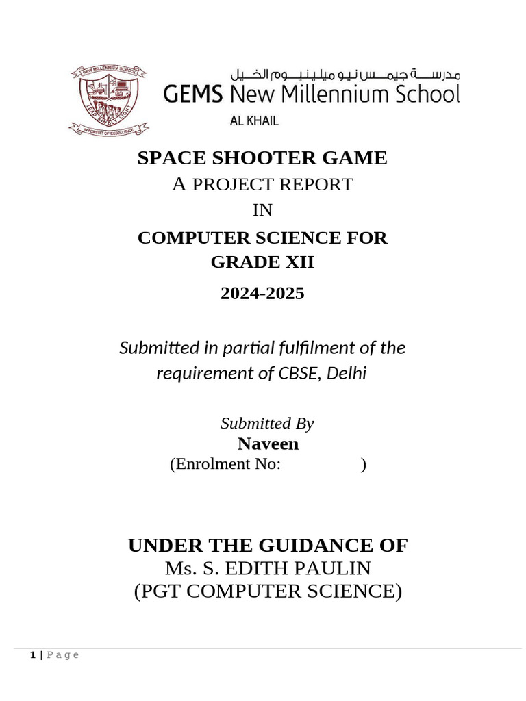 CS Project Documentation Naveen | PDF | Computer Programming | Python ...