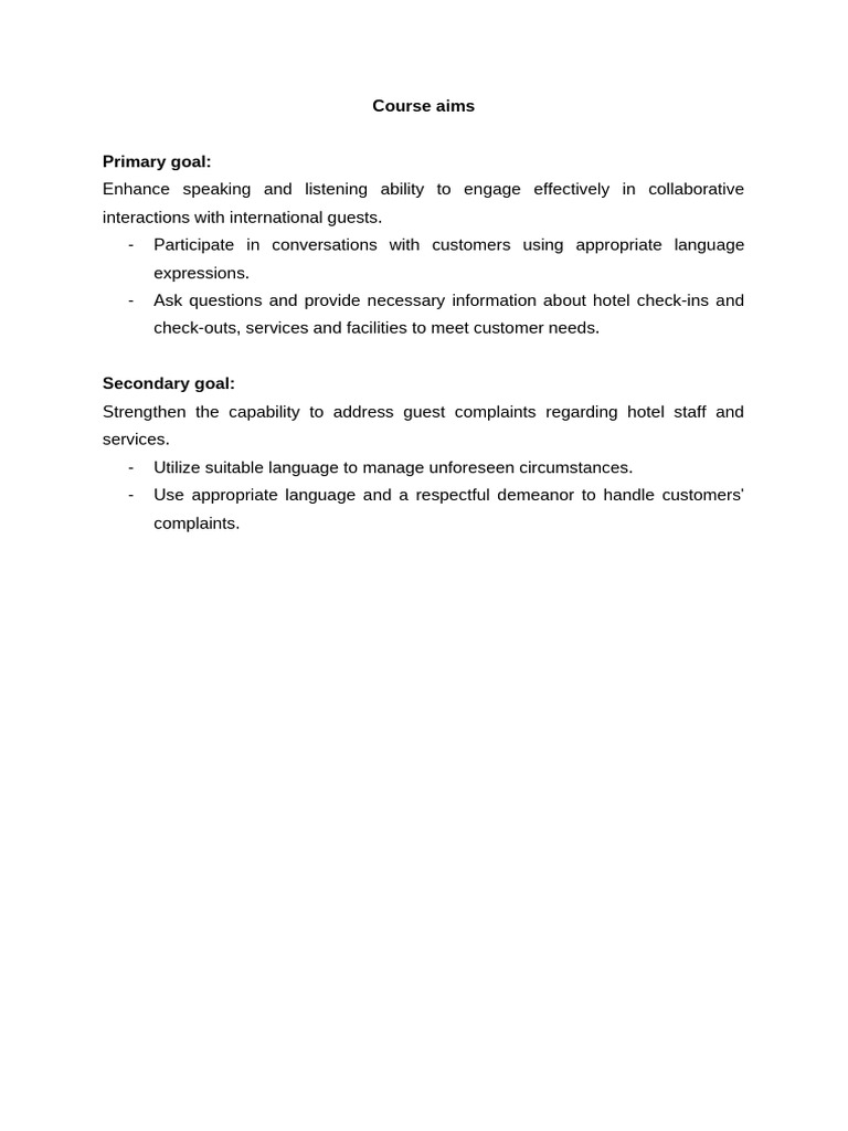 Course Aims | PDF