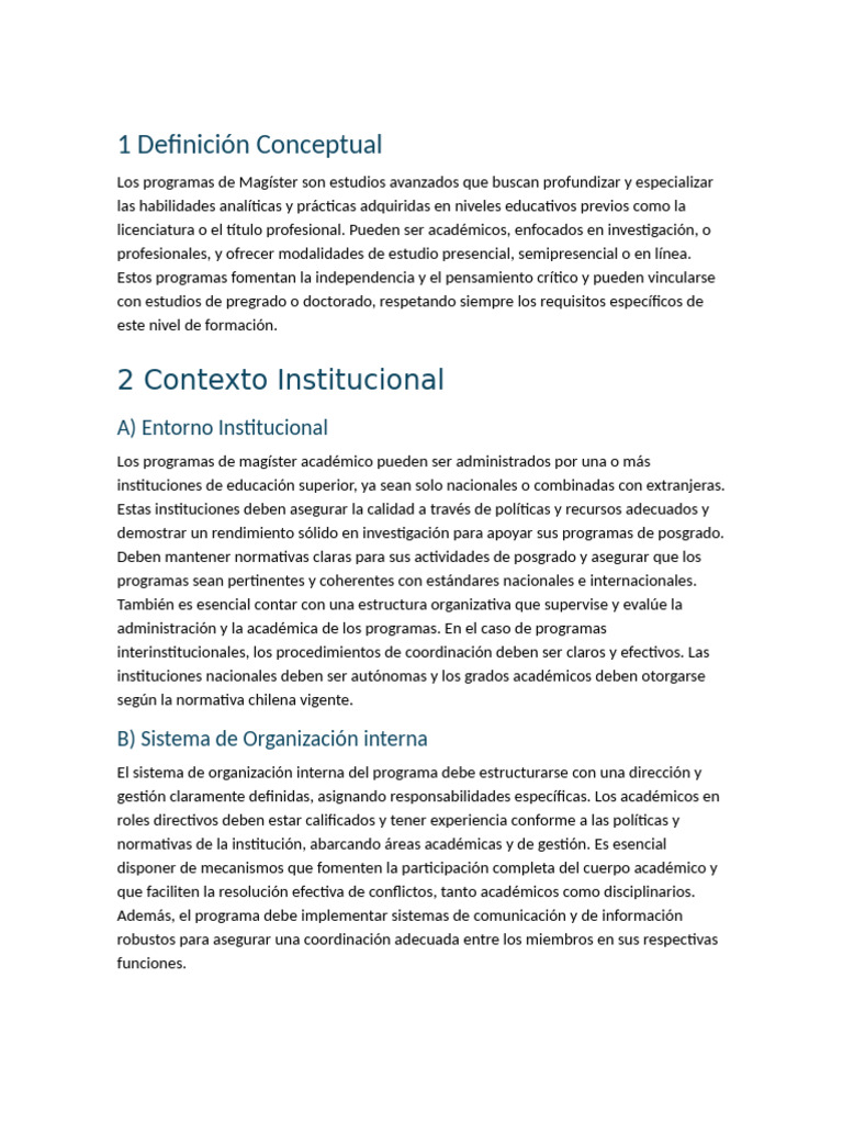Programa de Magister Academico | PDF | Plan de estudios