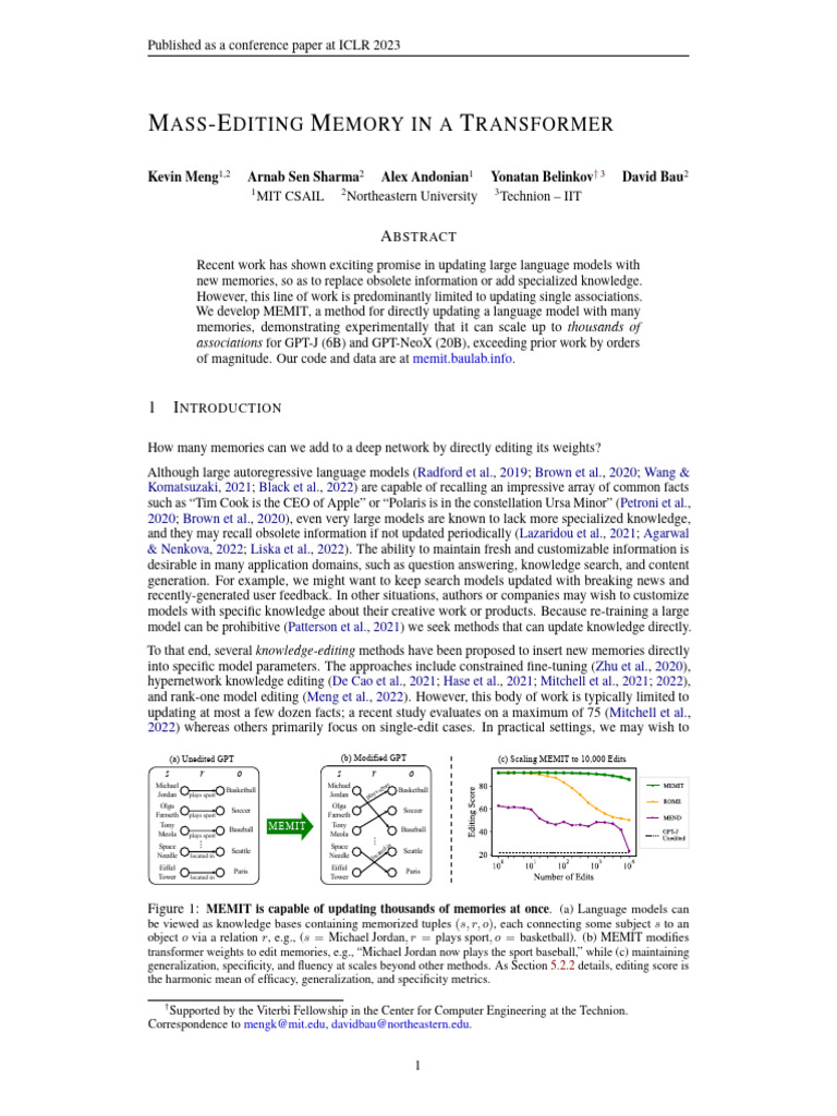 Scalable Memory Editing in Transformers | PDF | Applied Mathematics