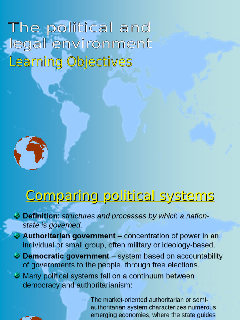 Political and Legal Environment | PDF | Authoritarianism | Democracy