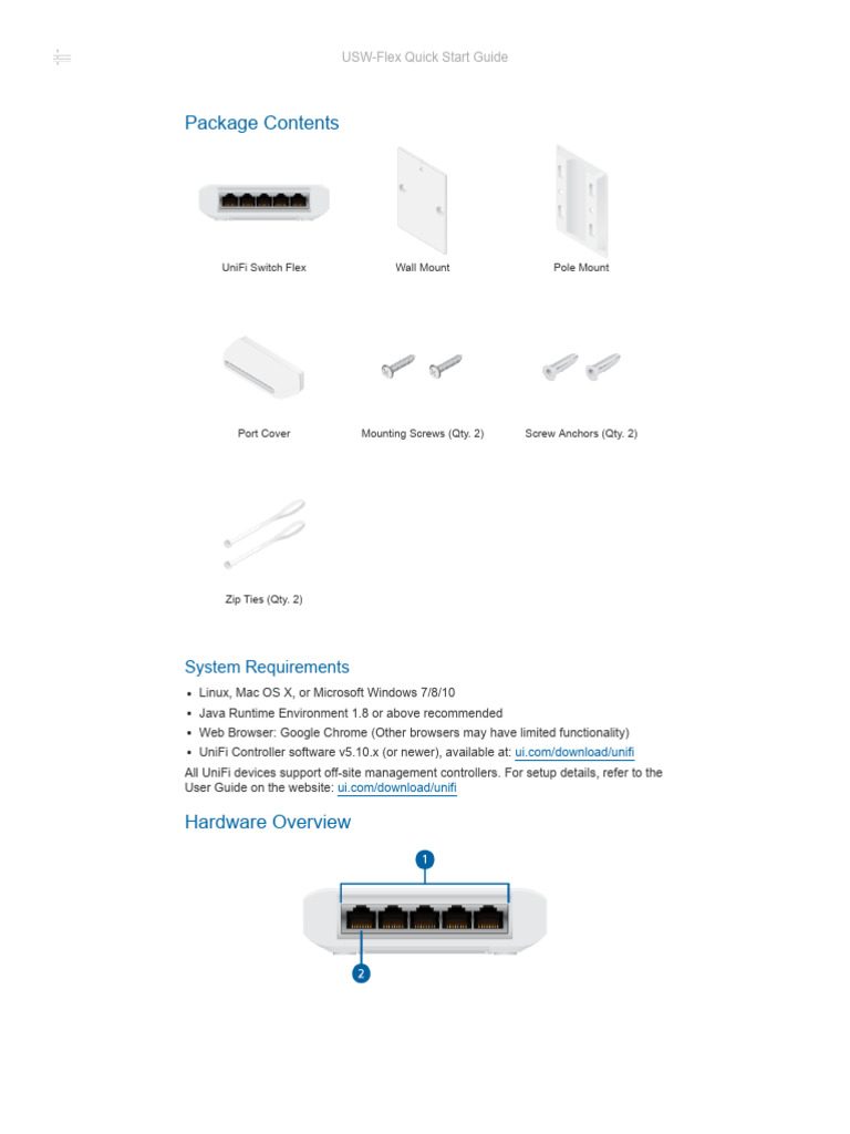UniFi Switch Flex Quick Start Guide | PDF | Electromagnetic ...
