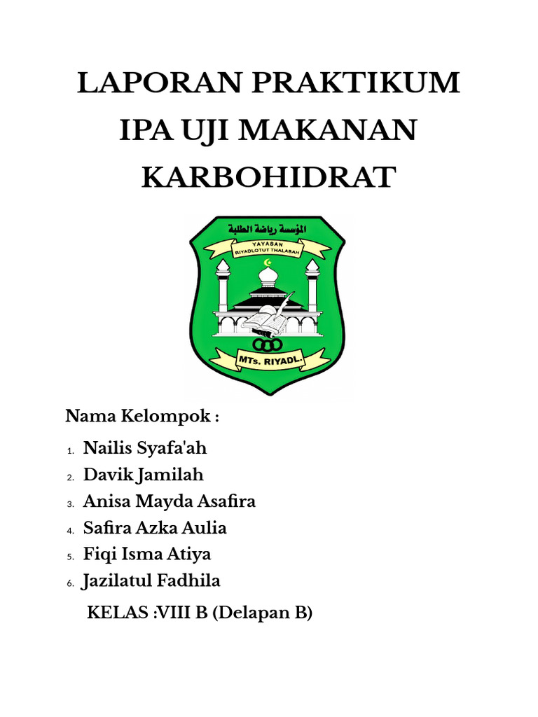 Uji Karbohidrat Praktikum Ipa Viii B Pdf