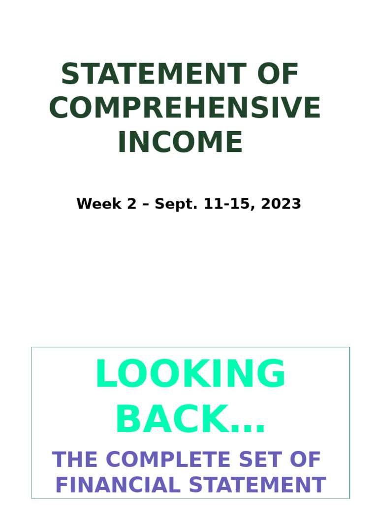 Comprehensive Income Statement Guide | PDF | Expense | Net Income