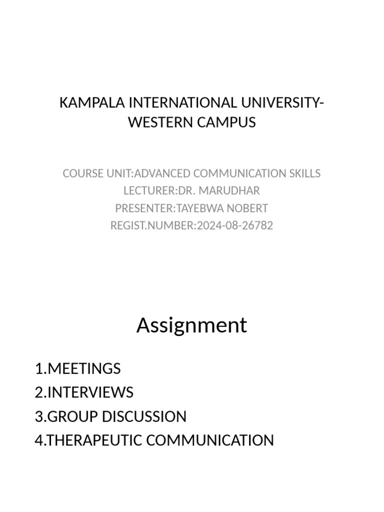 Commun - Skills Assignment 2024 | PDF | Nonverbal Communication ...