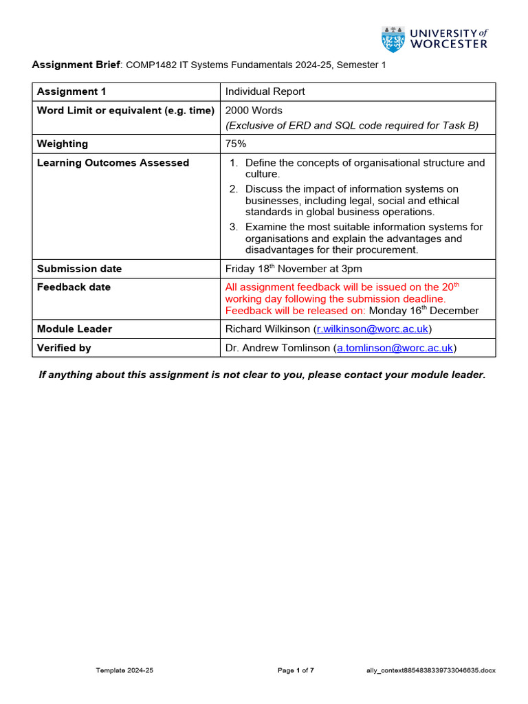 Assignment 1 SPEC IT System Fundamentals | PDF | Theory | Concept