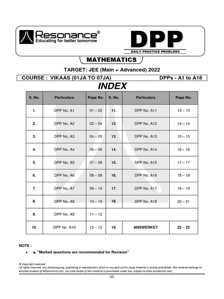 Resosir DPP Module 1a1 A18 01ja 07ja | PDF | Prime Number | Numbers